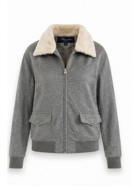 Ralph Lauren Blue Label Bomber Jacket Size S Grey Beige New Vintage Y2K